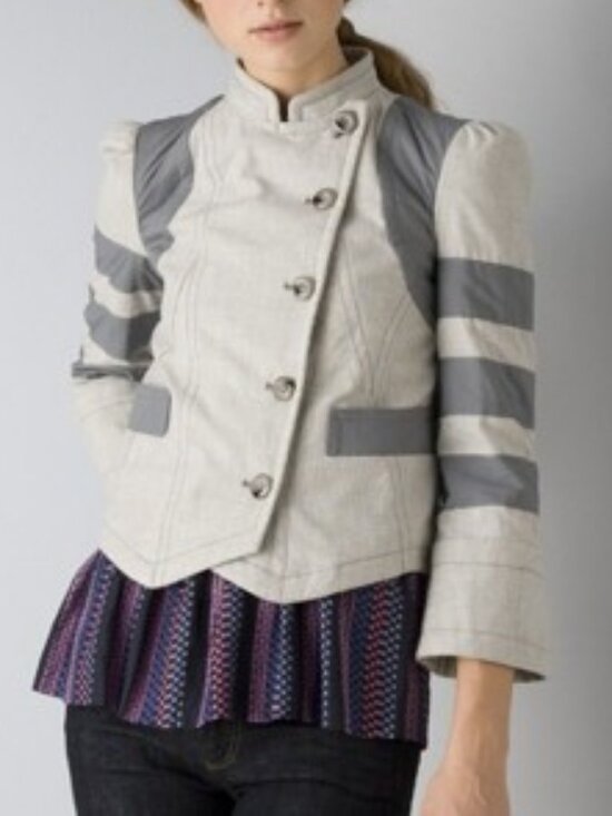 Marc By Marc Jacobs Jackets & Blazers - Marc By Marc Jacobs two-tone cropped peacoat grey women's size M